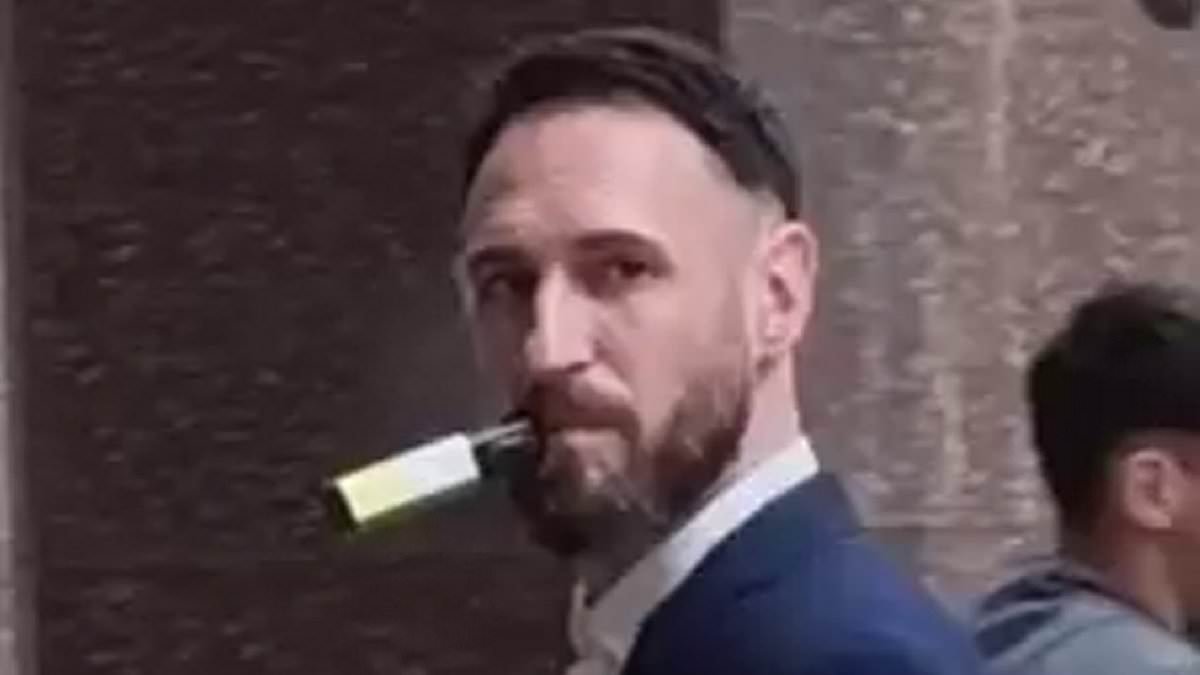 'Arrogant' driver who hit and killed young woman at 58mph as she crossed the road smirks outside court - before crying in the dock as he's jailed for nine years